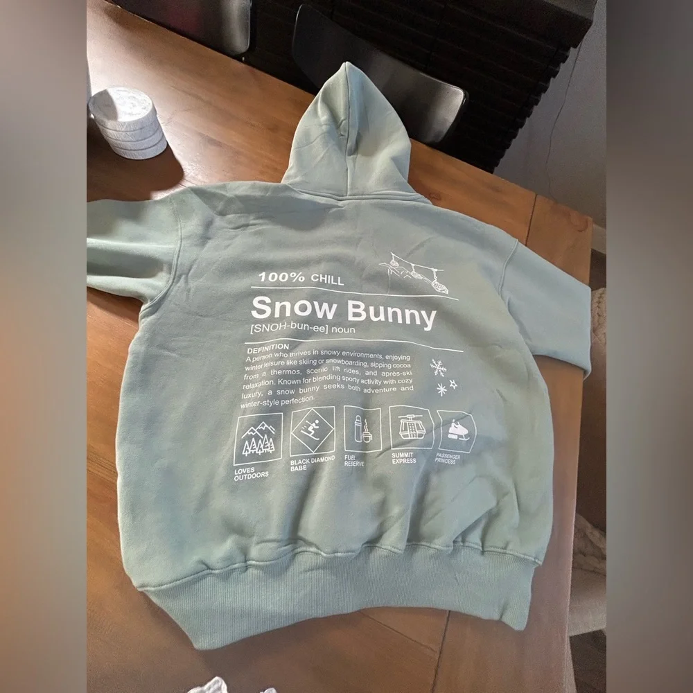 NWT Wild Fable “Snow Bunny” Light Sage Hoodie - Picture 3 of 8